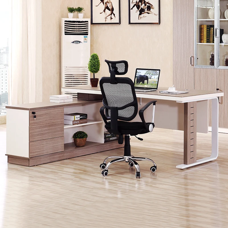 Практичная мебель Исполнительный современный офисный стол L образный компьютерный