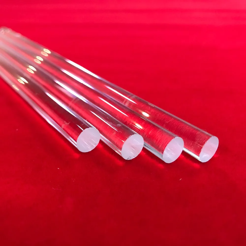 Прозрачный термостойкий стержень из кварцевого стекла круглой формы под заказ