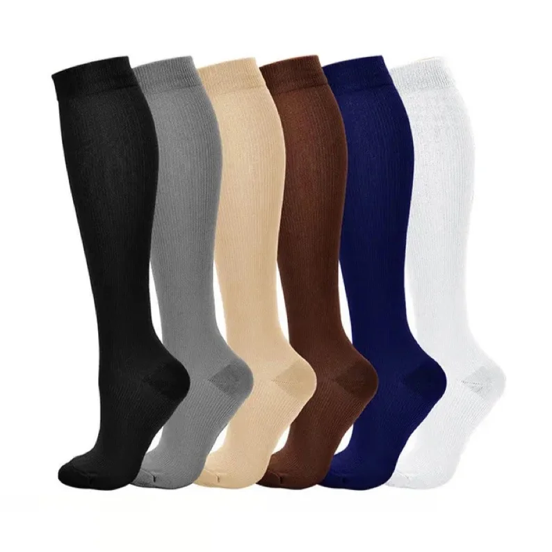 Factory Sale Custom Polyester Sport Compression Sock 15-21mmHg Compression Socks Varicose Veins Stockings