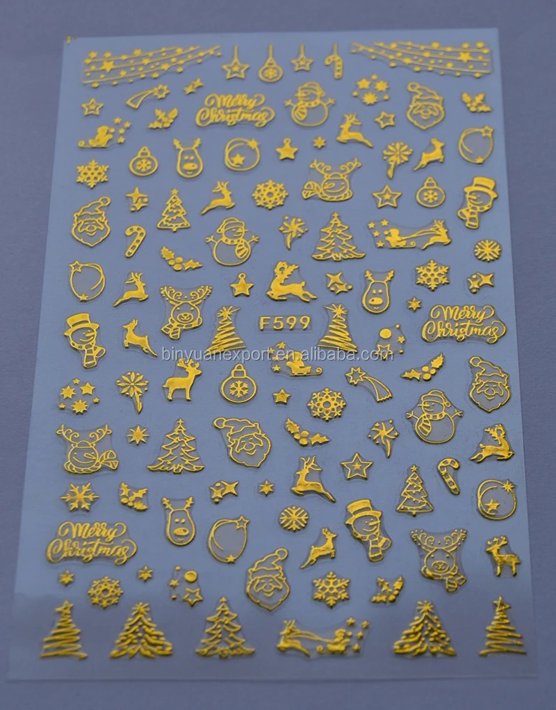 Рождественская 3D наклейка для ногтей BIN Nail Art серии