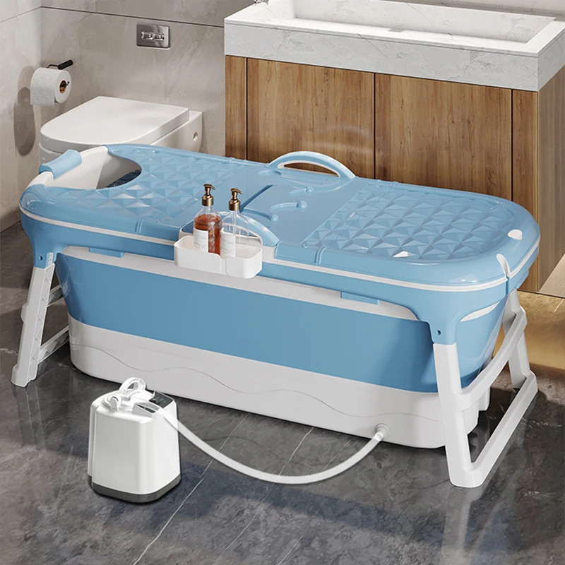 Wannuo 1.5m large portable plastic bathtub folding bathtub for adult with massage roller