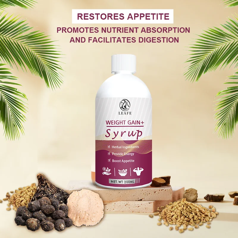Private Label Healthy appetite booster liquid drink syrup effective weight gain syrup supplements