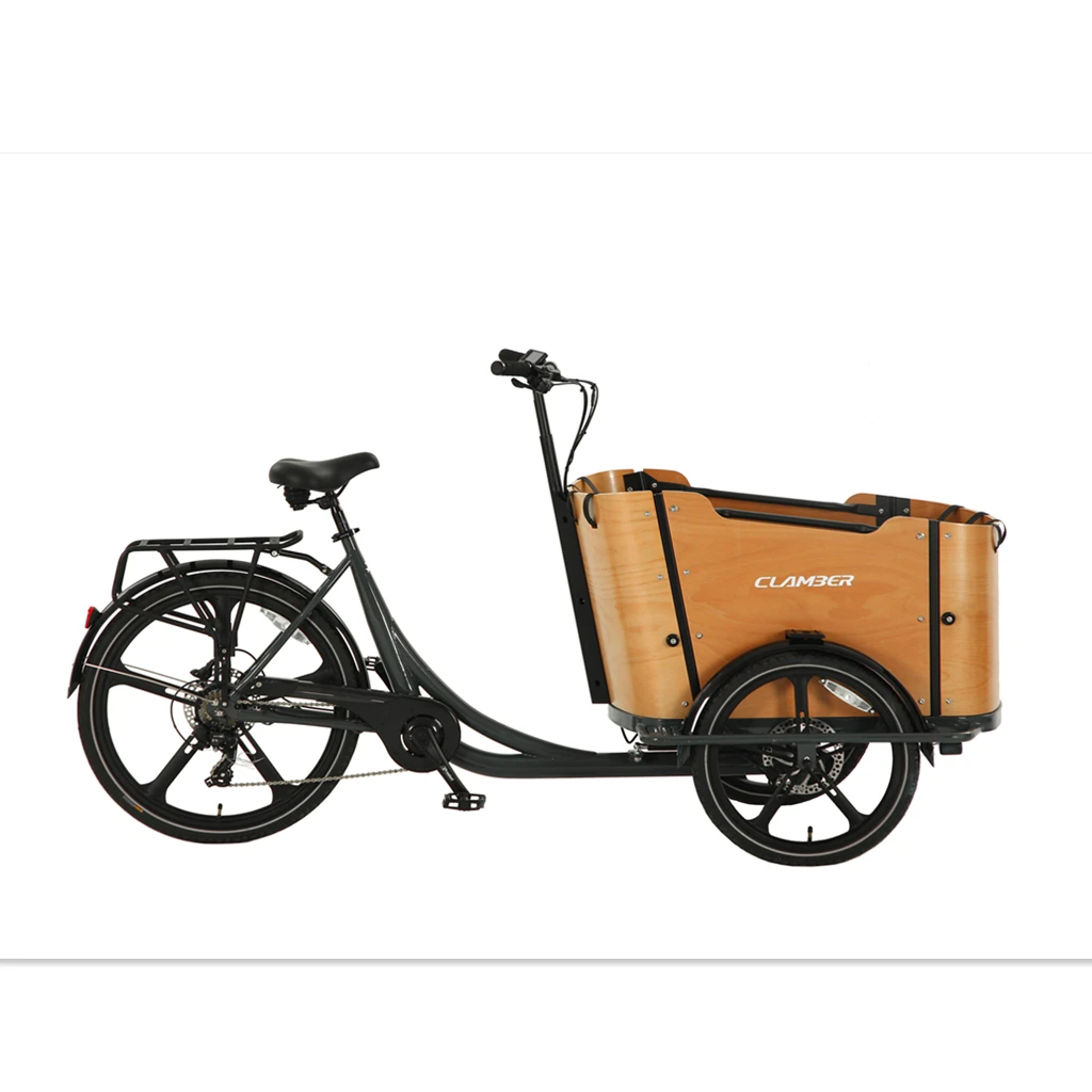 e delivery bike with front wood box MG alloy rim full loading europe stock dutch bike electric cargo bike