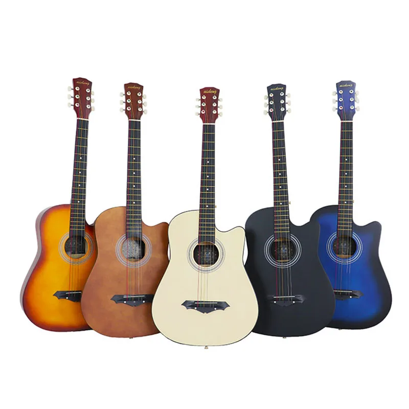 Большие размеры 38 дюймов в народном стиле гитары полный фанера из липы начинающих научить себя Фабрика оптовая продажа гитары инструменты