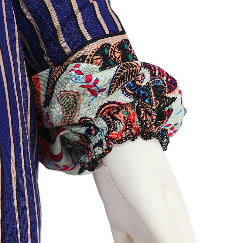 Modern Print Design Casual Dubai Cotton Long Sleeve Embroidered cotton printed long sleeve muslim woman s dress