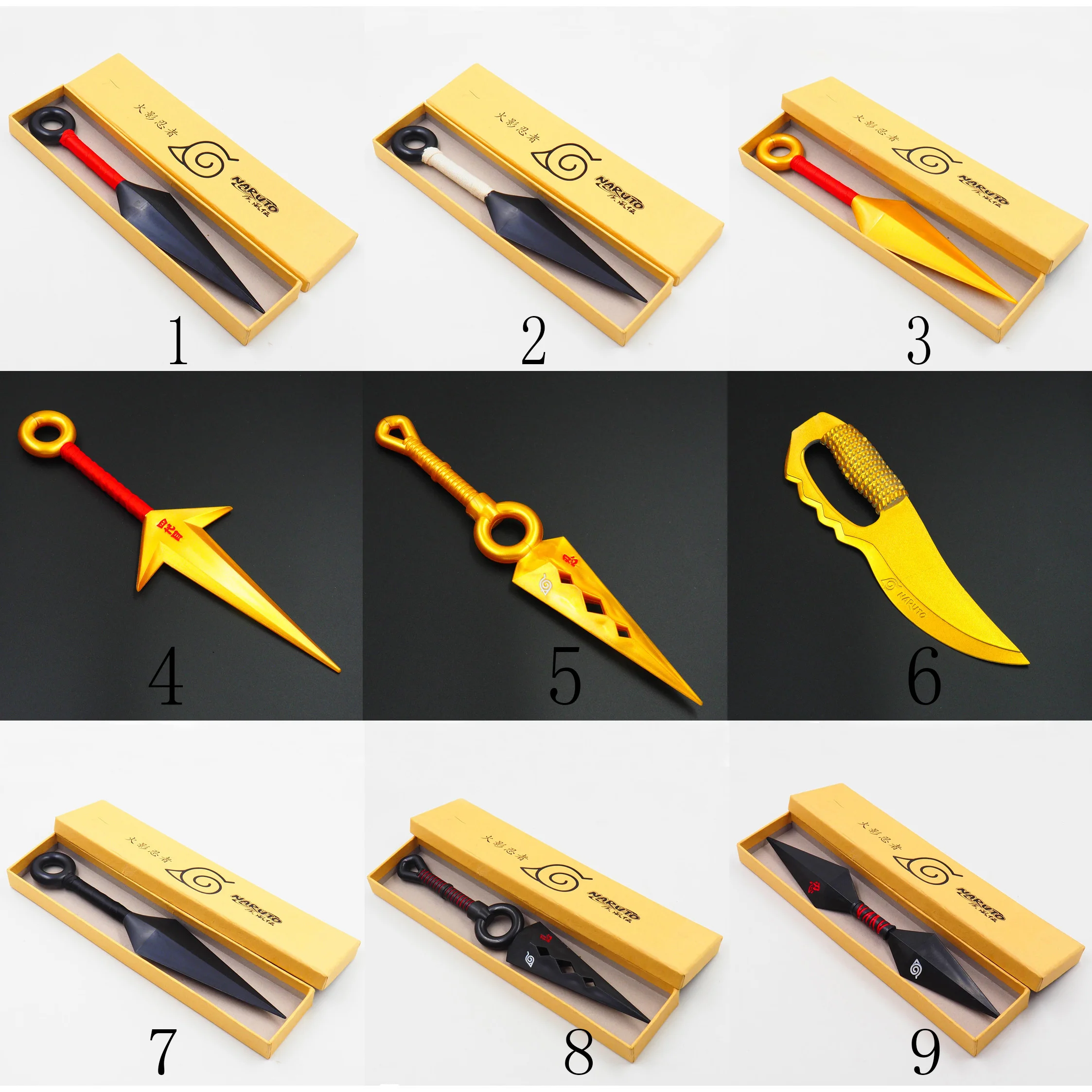 26cm ABS Plastic Kunai Props Big Size Anime Kunai Shuriken Cosplay Props With Box Package