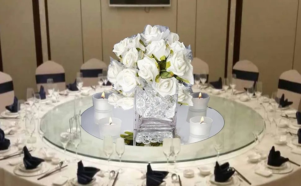 Custom Different Sizes Acrylic Mirror Centerpiece Base for Wedding/Party Table Decor