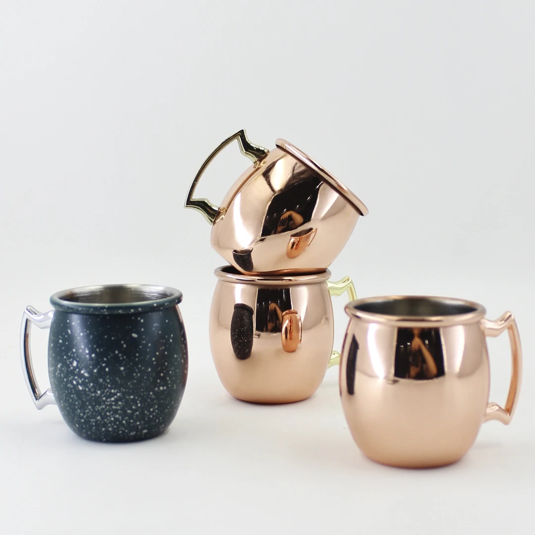 550ml Stainless Steel Hammered Moscow Mule Mug Copper Mugs 2 Shot Beer Glasses Set With Straws Opener