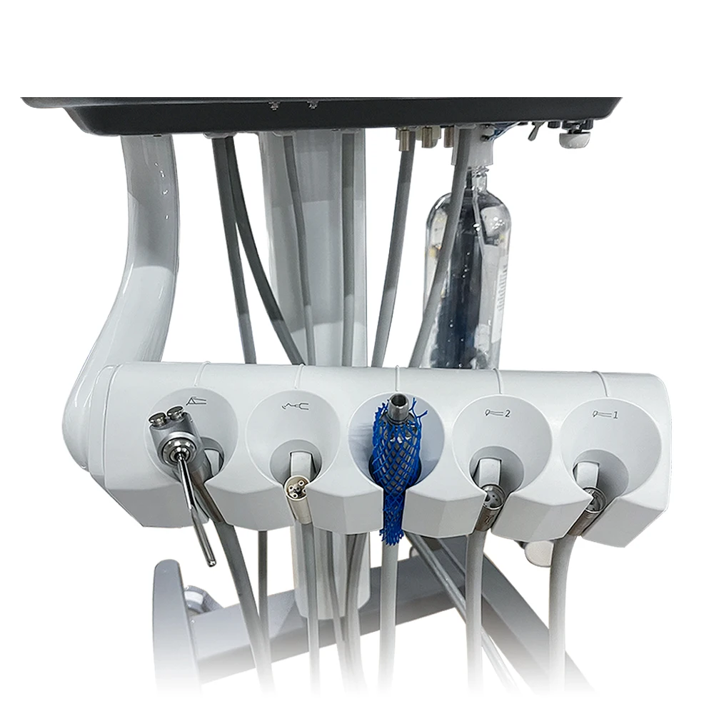 Mobile cart portable dental chair with fiber hand pieces tube scaler dental unit cart