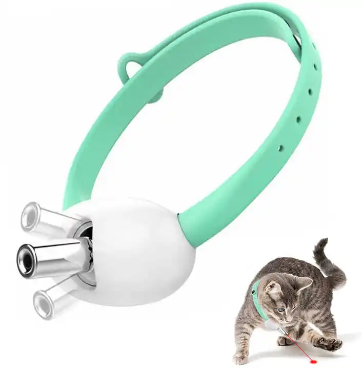 Automatic Cat Toys LED light Intelligent Cat Collar with Funny Laser Wearable cat Teasing toy Rechargeable Pet Interactive Toy