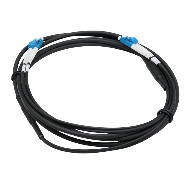 outdoor 12 core 6 core 24 core shielded fiber optic steel armored cable with connector for  FTTH