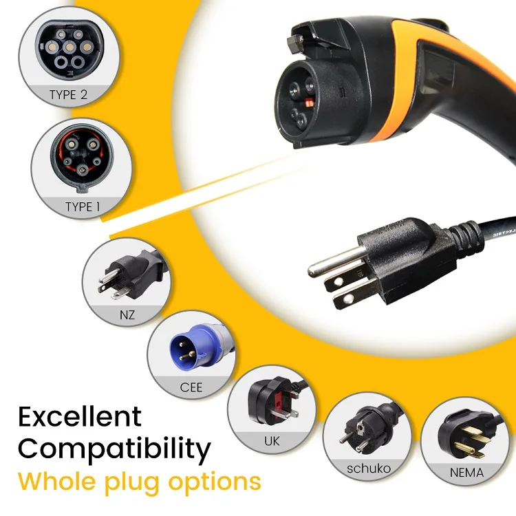EV зарядное устройство кабель удлинитель 5 м шнур IP67 7.4kw ev электрическое зарядное устройство для дома