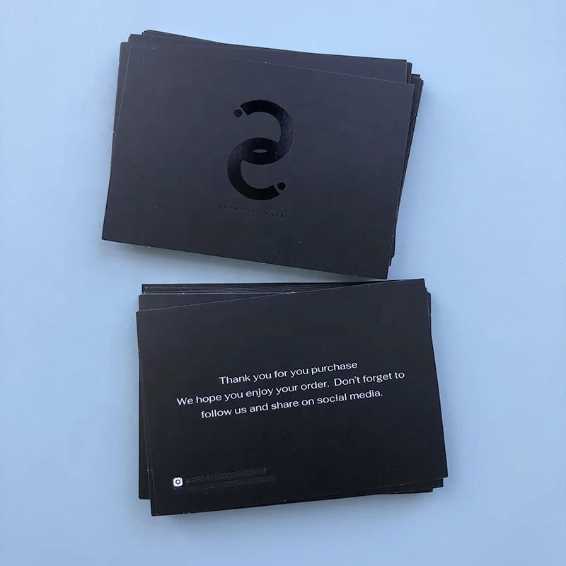 Custom cotton paper postcard design wedding message embossed printing thank you cards for small business