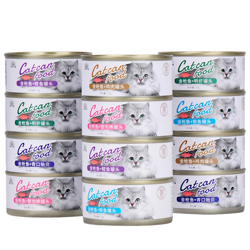 Factory Custom Best-Selling Canned Pet Food 170g Pet Supplies Cat wet Food Treats Snacks