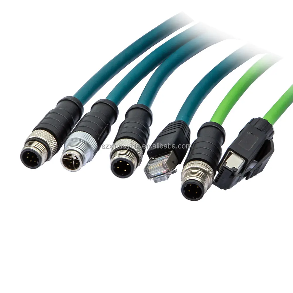 DYTECH M12 x-code 8pin Position X-Coded to RJ45 Shielded Ethernet Network Cord Cat5e Waterproof Cable 3M For industrial camera