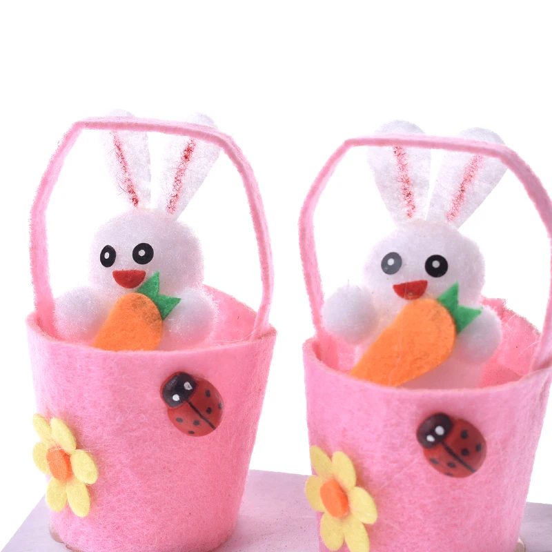 Hot Selling Lovely Easter Basket Easter Bunny Rabbit Decoration Set
