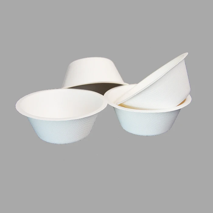 
11oz 300ml volume 100% disposable sugarcane pulp white paper salad coconut bowl 