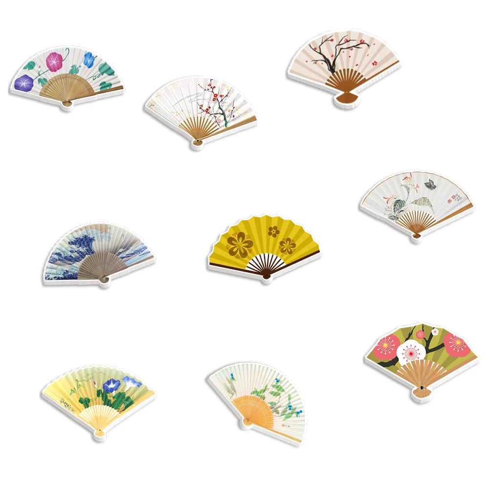 50pcs Fans craft planar resin flatback decorative kawaii craft center for bows Keychain Handmade Phone Case