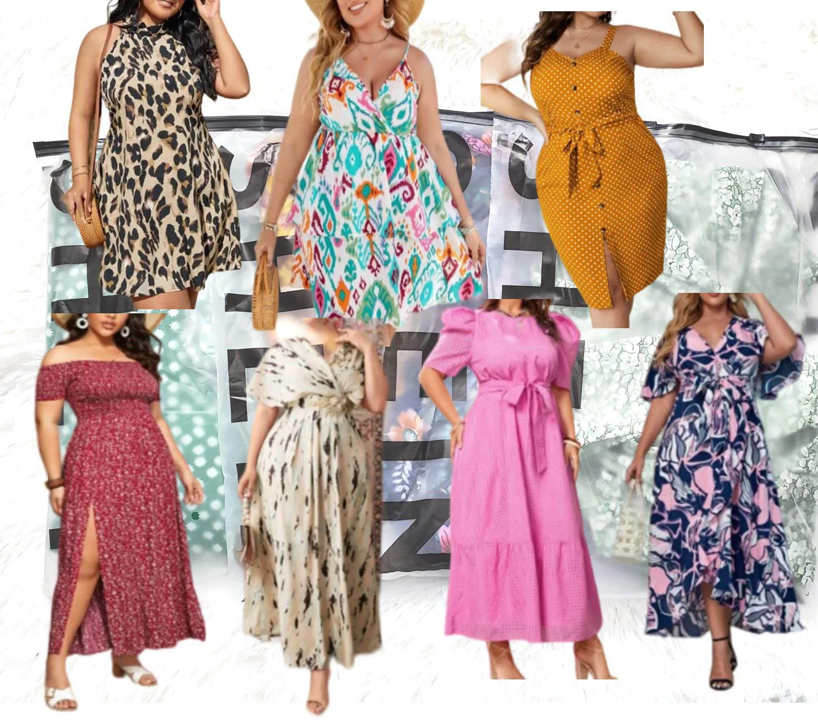 Sheined  Plus size dress Curve mix wholesale clothes