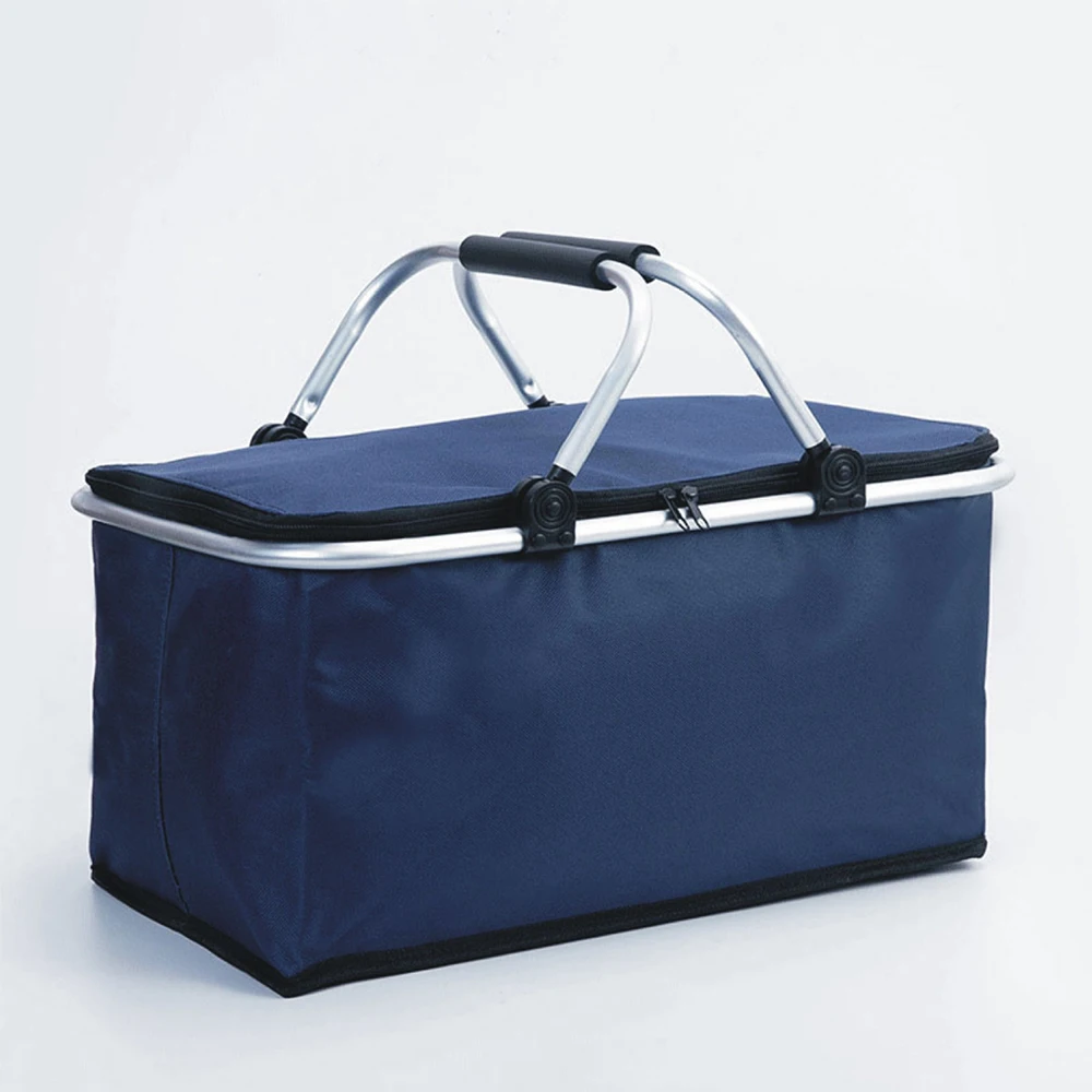 Insulated picnic basket outdoor foldable takeaway insulated bag delivery fast food insulated cold handbasket car