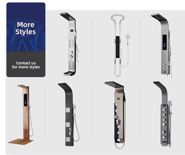 2024 Wall Mounted Multi Function Massage Bathroom Shower Panel Tower System Waterfall Rain Shower Faucet Set Spa With Jets