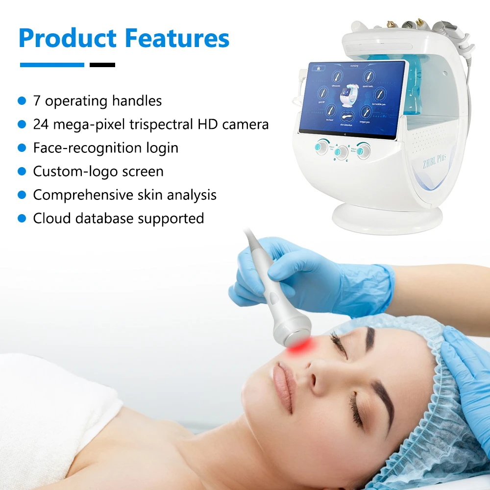 Smart ice blue hydra microdermabrasion facial skin care machine hydra dermabrasion beauty machine with skin analysis