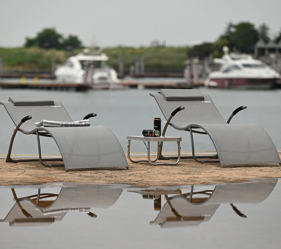 outdoor metal folding portable beach sun lounger