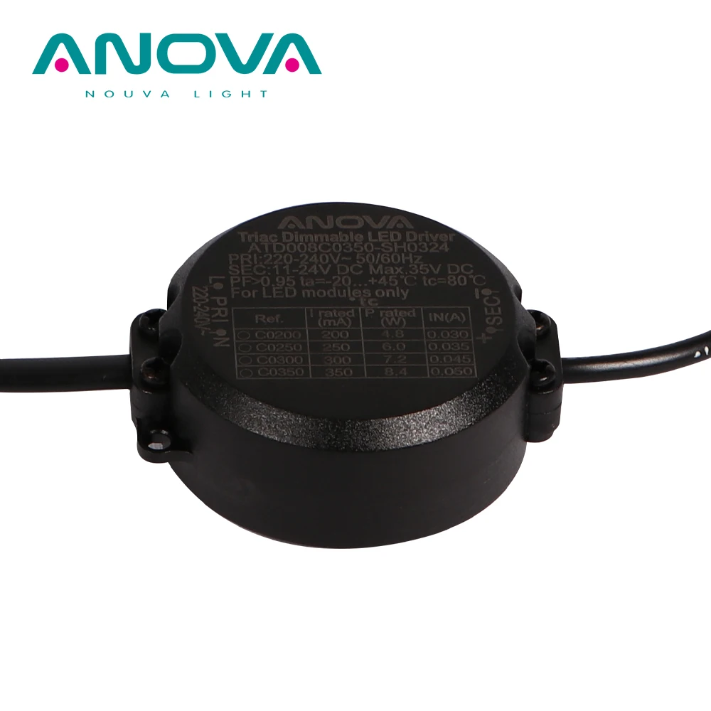 Flicker free downlight dimmable LED driver round slim constant current LED driver