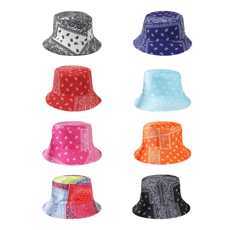 HT-2172 Fashionable Tie Dyed Bucket Cap Versatile Trend Sun Shading And Sunscreen Bucket Caps Accept Custom Logo