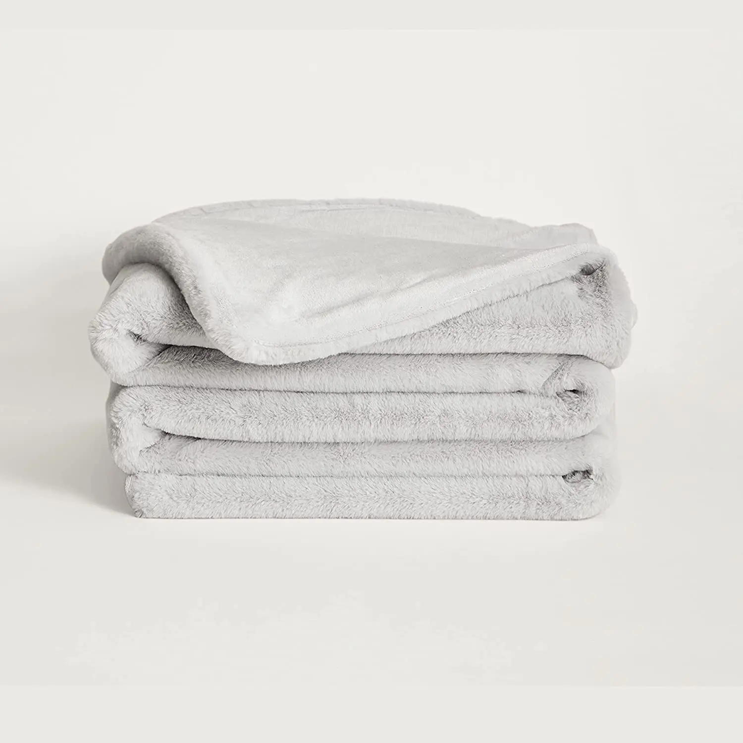 Durable Lightweight Extra Soft Microfiber Solid Color Faux Rabbit Fur Throw Blanket for Sofa Couch