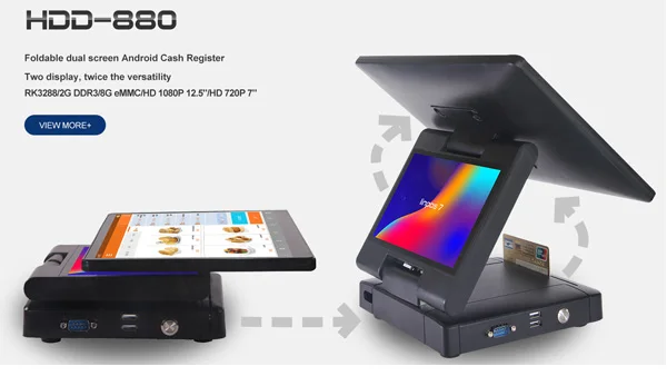 HDD-880 12 5 дюймов полный HD1080P Интеллектуальный кассовый аппарат системы pos терминал двойной экран