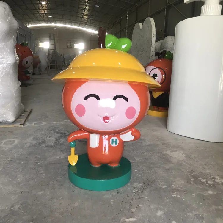Outdoor landscape sculpture cartoon characters Animal models of garden decorations Resin fibre crafts Statue of farming