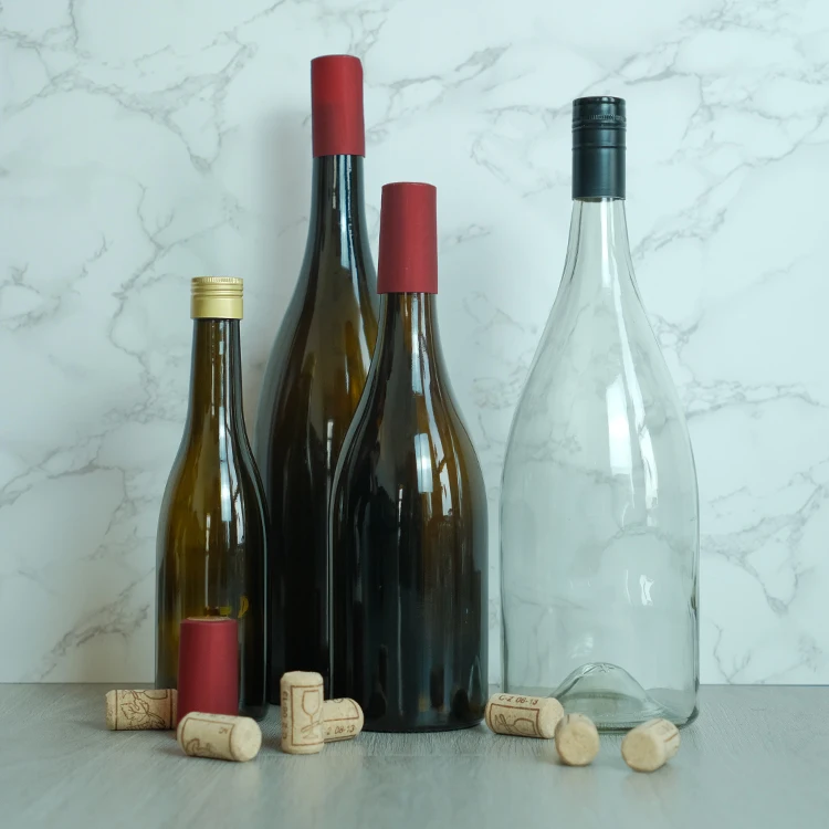 wholesale 187ml 750ml 1500ml burgundy red wine bottle dark green empty luxury whisky vodka champagne wine