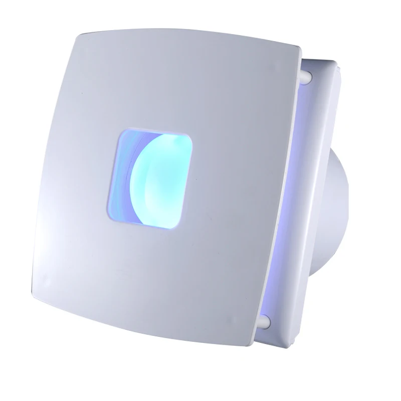 220V 6 дюймов окна квадратный бесшумные настенные; Домашние тапочки для ванны с вентиляции с светодио дный светильник пластиковый вытяжной вентилятор