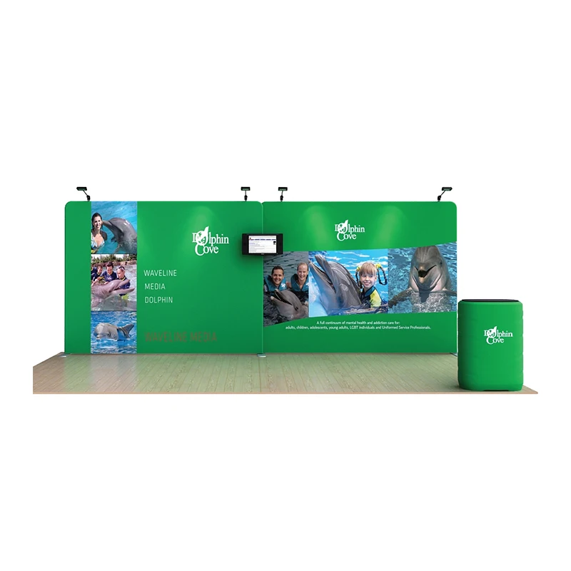 Exhibit Tradeshow Displays Backdrop Exhibition Frame Display Led Backlit Pop up Wall Exhibitor Stands Expo Stand 10 X
