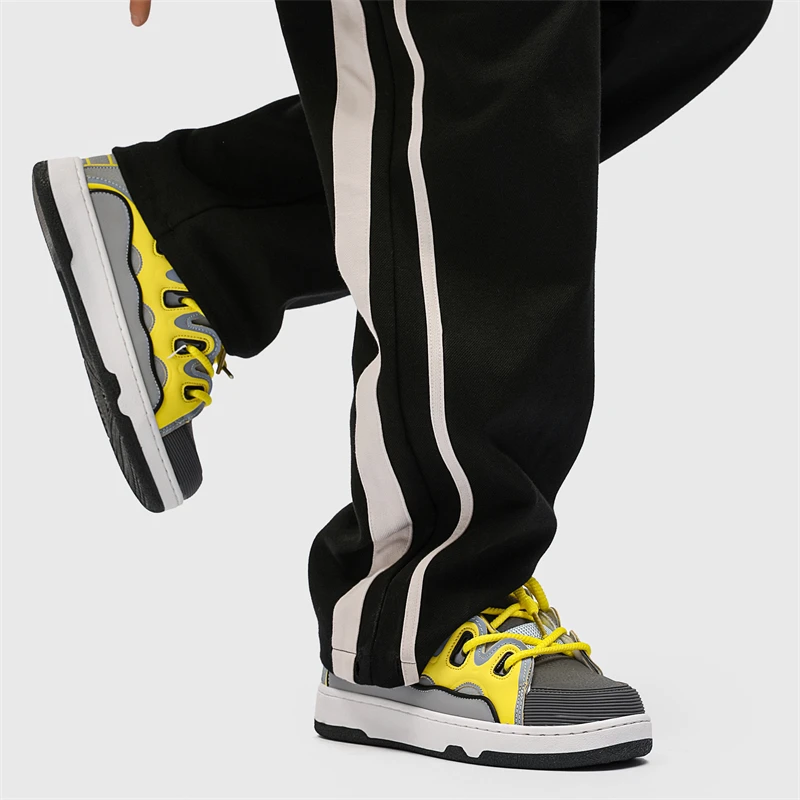 Custom Skateboarding Shoes Low Top Lace Up High Quality Logo Customize Men Chunky Thick Sole Casual Sneakers Man Platform Shoes