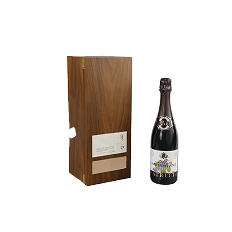 Luxury Branded Safety Packaging MDF Laser Engraving Champagne EVA Walnut Wood Handmade Accept Gift Wooden Wine Box