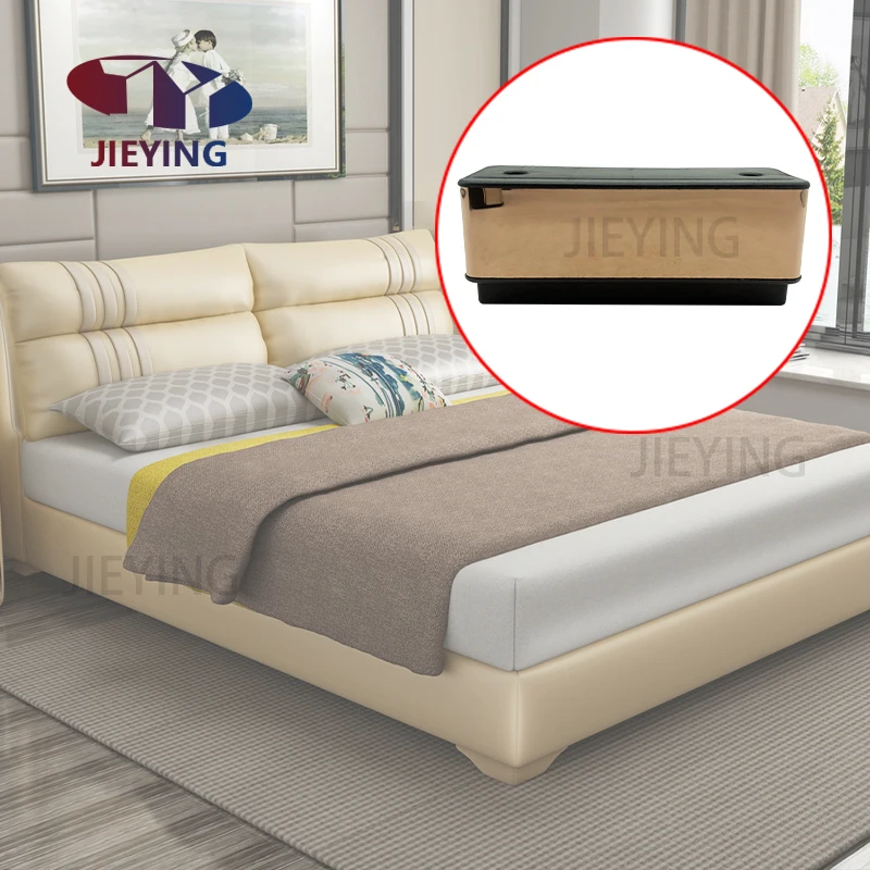 Jieying Plastic furniture leg fittings square shape strong support sofa feet legs Gold Increase Cabinet Table Leg
