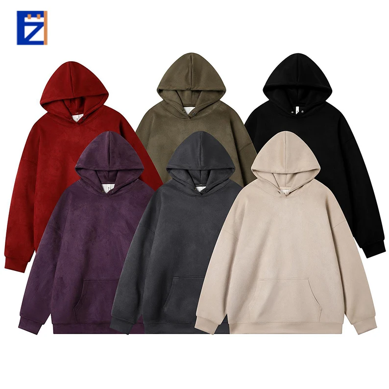 Brand Cropped Blank Man Oversized Long Rhinestone Branded For Drop Shoulder Zip Hoodies Men Sweatshirts