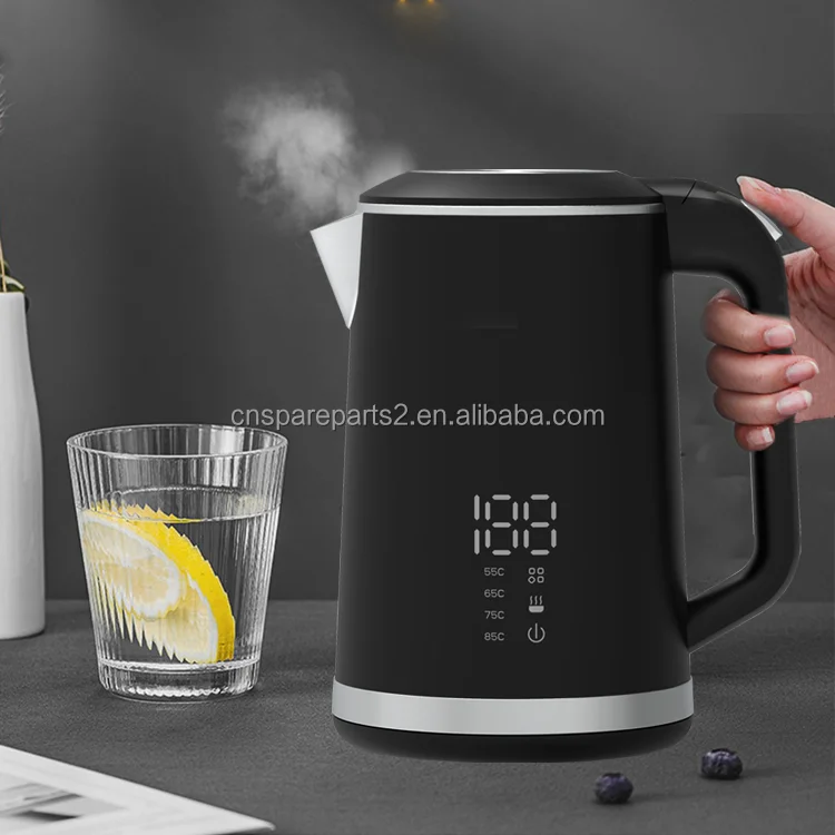 YUEKON Smart Portable Electric Kettle With Digital Display 1500w 1.5l Double Wall Electric Kettle With Touch Sensitive Control