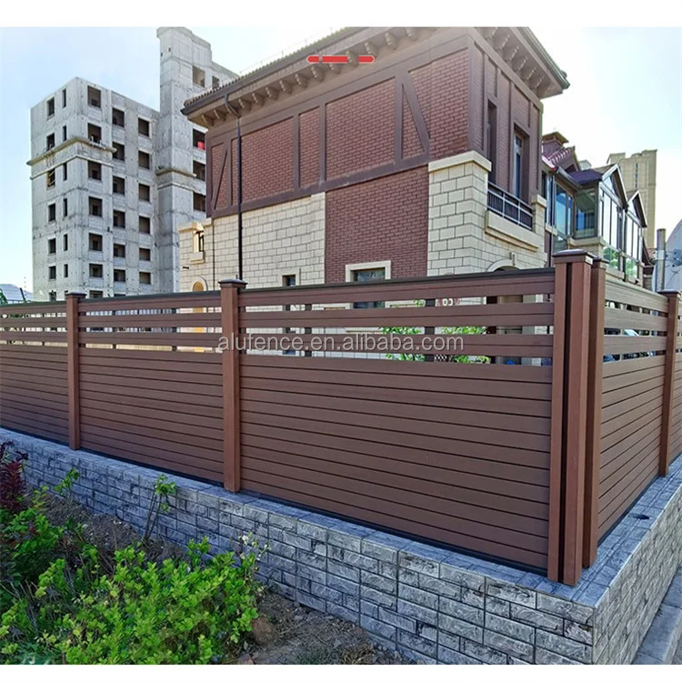 Customizable Aluminum Alloy Fence Outdoor Anti-corrosion Wood Garden Fence Courtyard Outdoor Yard Fence