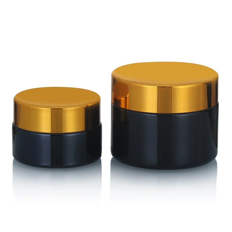 Cheap Empty 5g 10g 15g 20g 30g 50g 100g Cream Lotion Container Matte Black Cosmetic Glass Jars with Lid