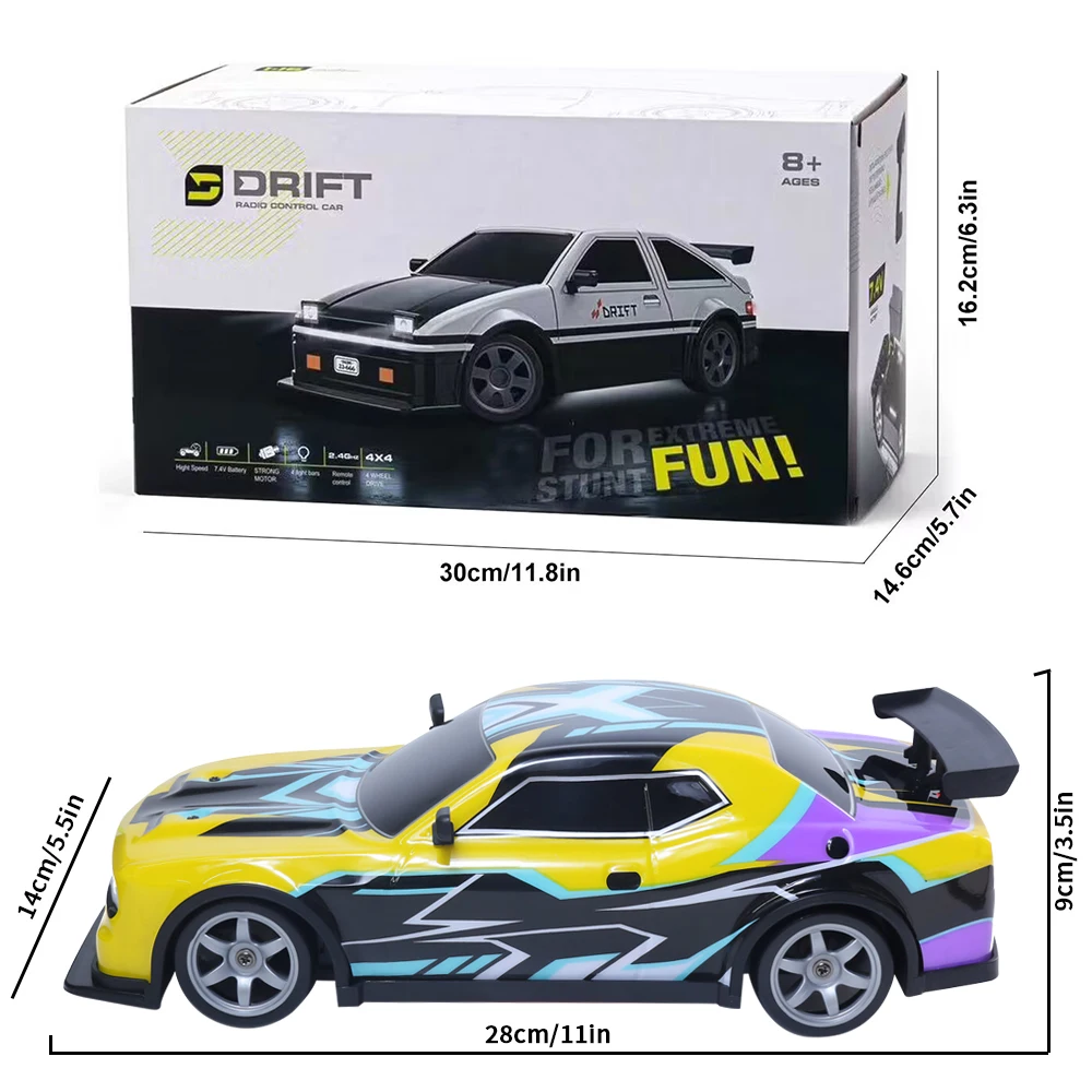 Customized 1/16 AE86 4WD GTR RC Racing Vehicle Toys Drift Cars Gifts For Adults&Kids