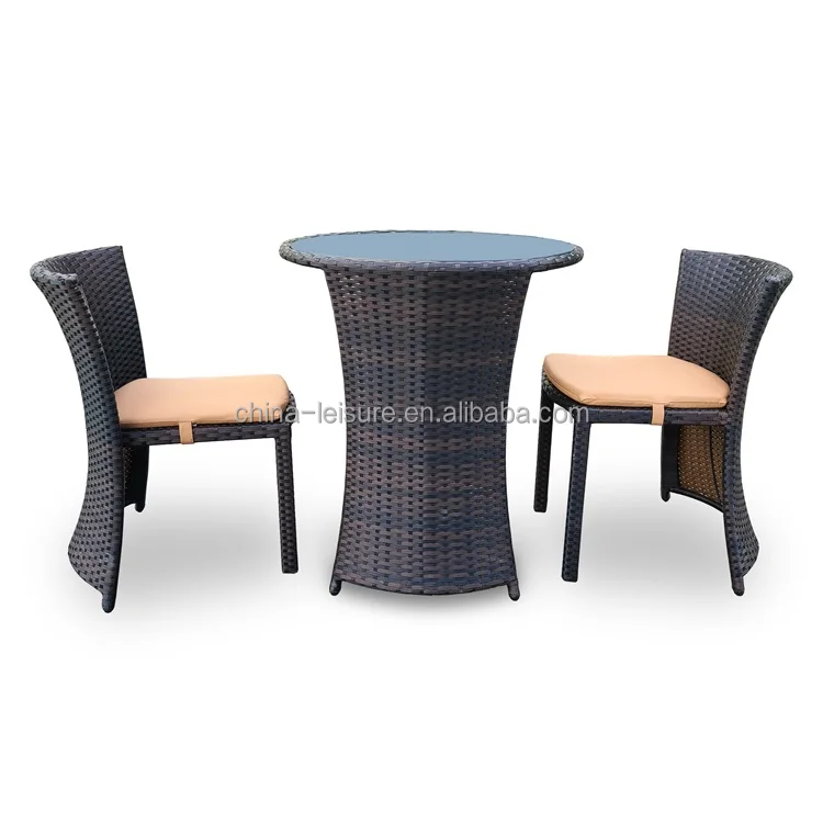 
Space Saving 3 Piece PE Poly Rattan Ratan ratten Home and Garden Furniture Outdoor Balcony Garden Patio Bistro Set 