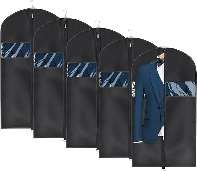 2024 Custom Logo Zipper Pocket Oxford Fabric Non Woven Garment Bags for Dress Duffel Travel Carrier Suit Cover