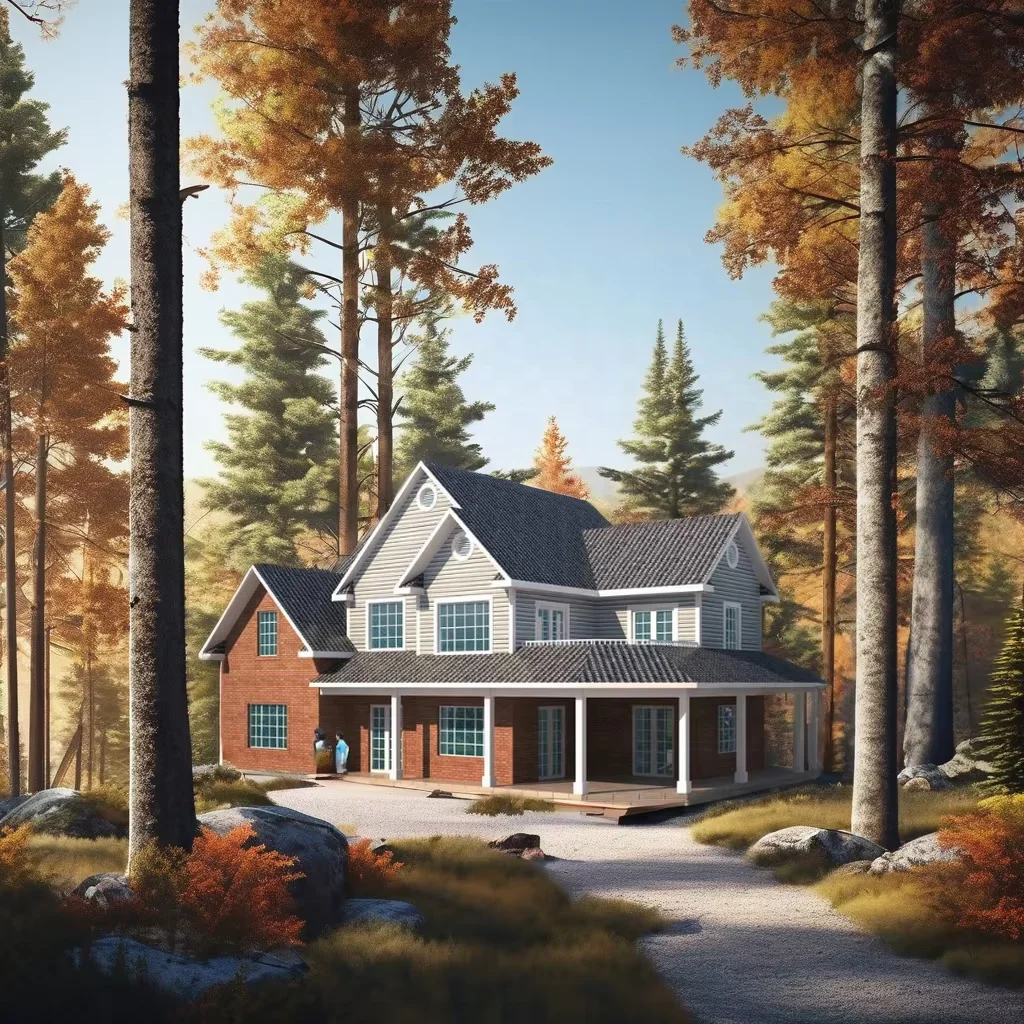 Современная американская сборная Роскошная бревенчатая деревянная конструкция для офисного магазина и навеса квартиры