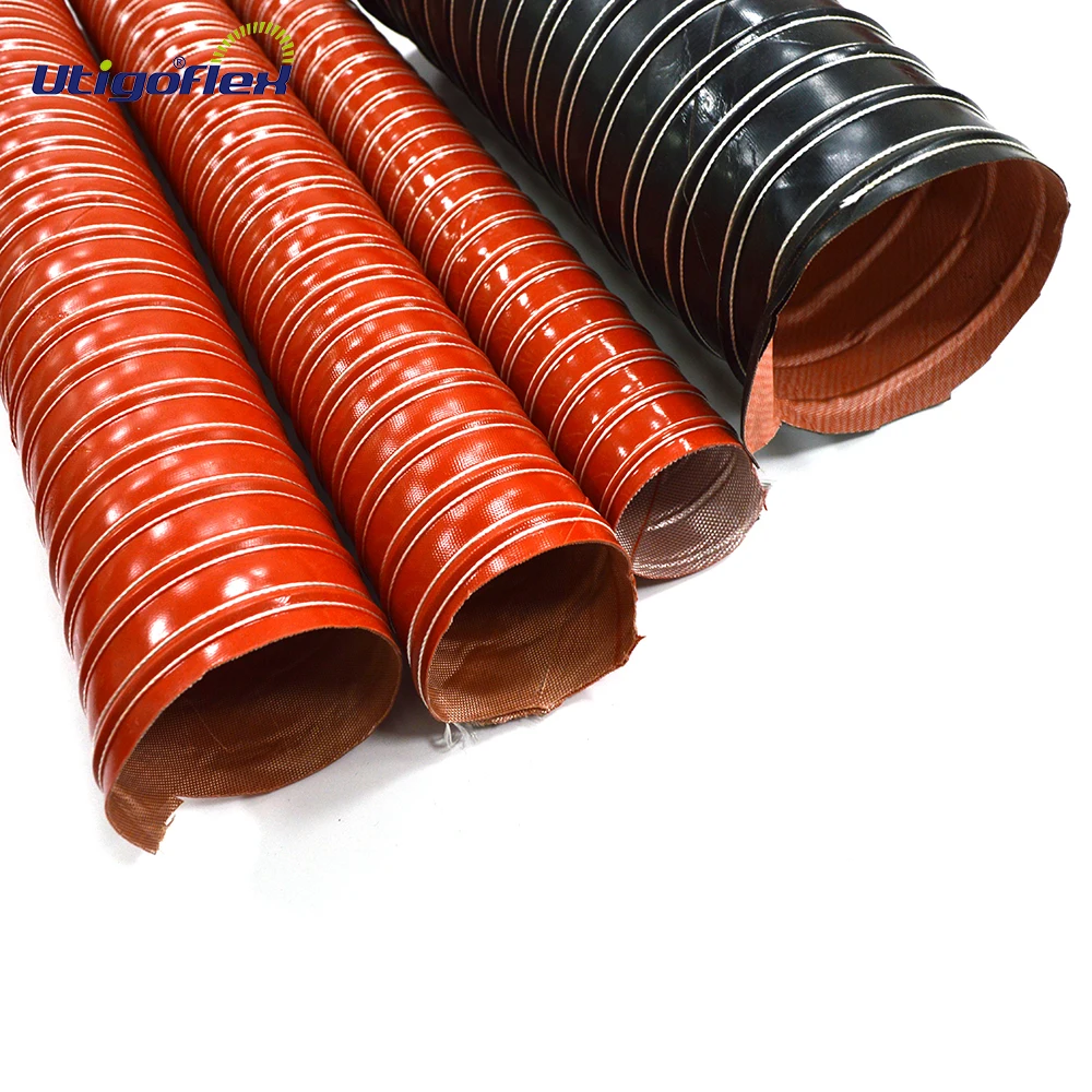High temperature resistance double-layer of silicone coated glass fiber fabric duct