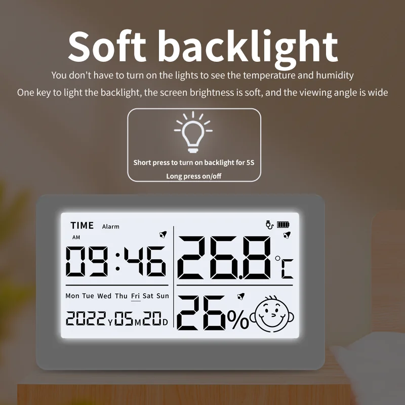 Factory price LX8115 digital thermometers Indoor hygrometer Room temperature Multifunctional alarm clock Thermometer hygromet