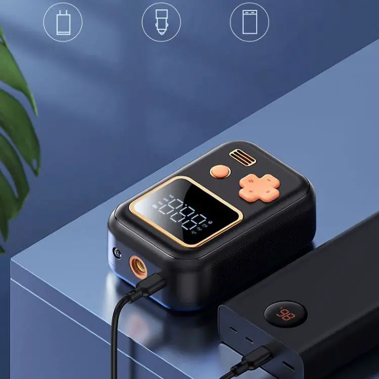 Car accessories mini portable car inflation pump LED wireless compressor electric car tire inflator pump vaccum tire inflator