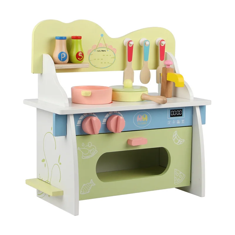 Professional Custom Safety Wooden Kitchen Toys Children Pretend Play Kitchen Toys Set